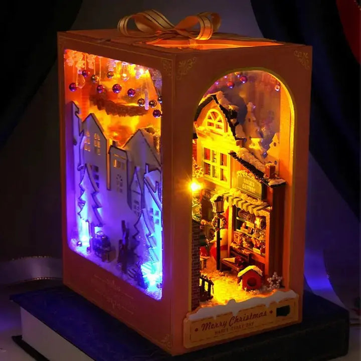 Merry Christmas DIY Book Nook Kit - Diy book nook kit