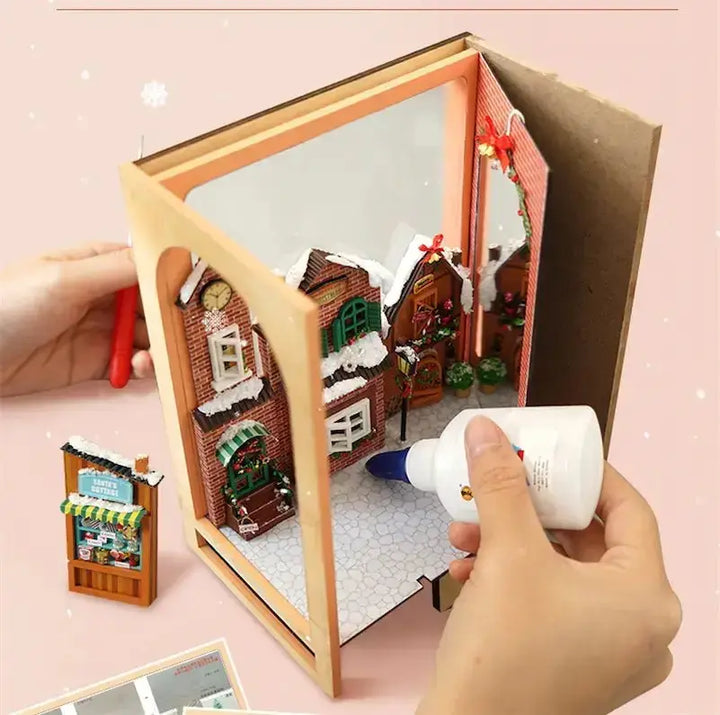 Merry Christmas DIY Book Nook Kit - Diy book nook kit