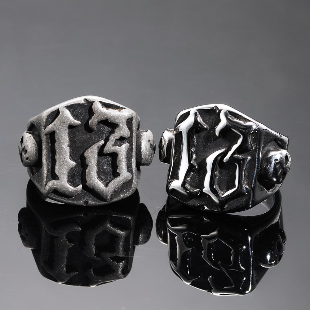💀Edgy Statement Piece “13” Skull Ring - Image 7