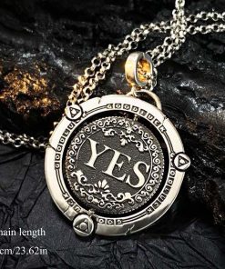 Alternative view of Rotating Yes or No Decision Coin Necklace Unisex Daily Accessory