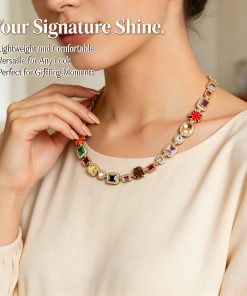 Alternative view of Colorful Faux Crystal Zirconia Necklace