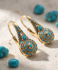 Women's Elegant Synthetic Turquoise Teardrop Dangle Earrings