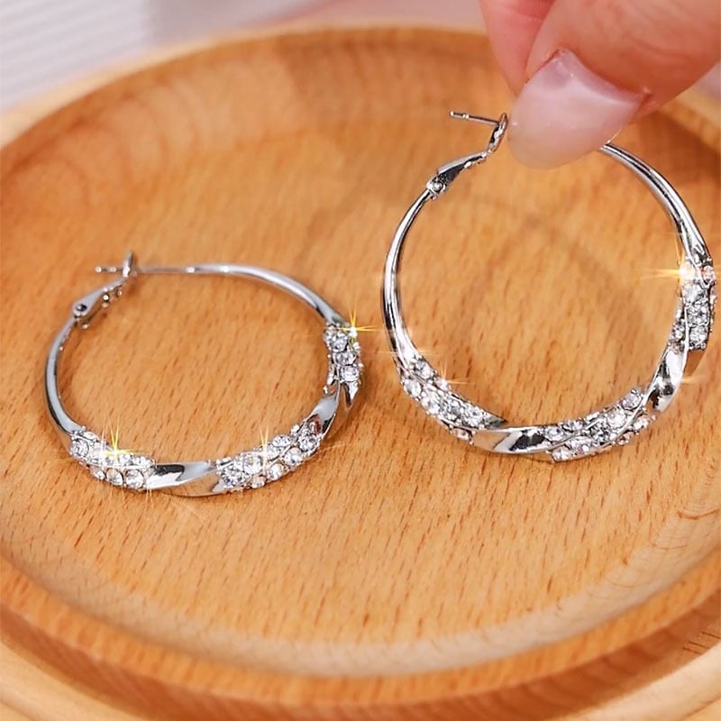 14K Gold Plated Twisted Hoop Earrings | Chunky Round Design Statement Jewelry for Women - Image 4