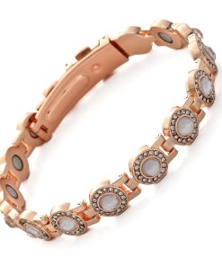Alternative view of Pure Copper Bracelets for Women- Updated 3800 Gauss Magnets& Dazzling Austrian Cut Crystals Stone