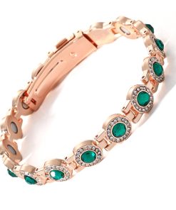 Pure Copper Bracelets for Women- Updated 3800 Gauss Magnets& Dazzling Austrian Cut Crystals Stone
