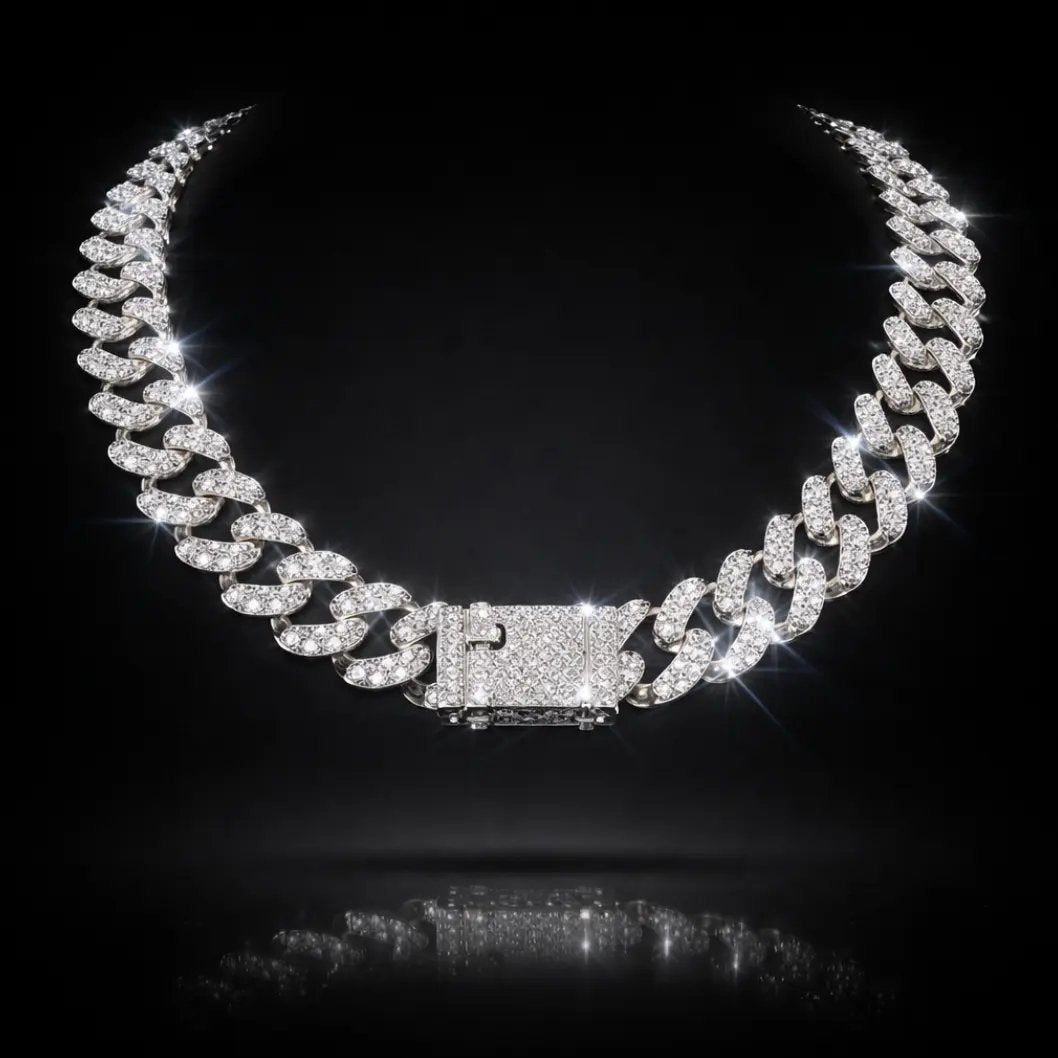 Classic Silver Cuban Link Chain Men Necklace