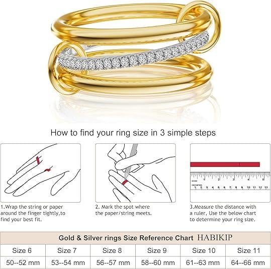 Statement Interlocked Rings Set | Gold & Silver Mixed Metals CZ Stacking Jewelry - Image 7