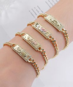 Alternative view of Cuban Link Chain with Virgin Mary Pendant | Men's & Women's Religious Necklace