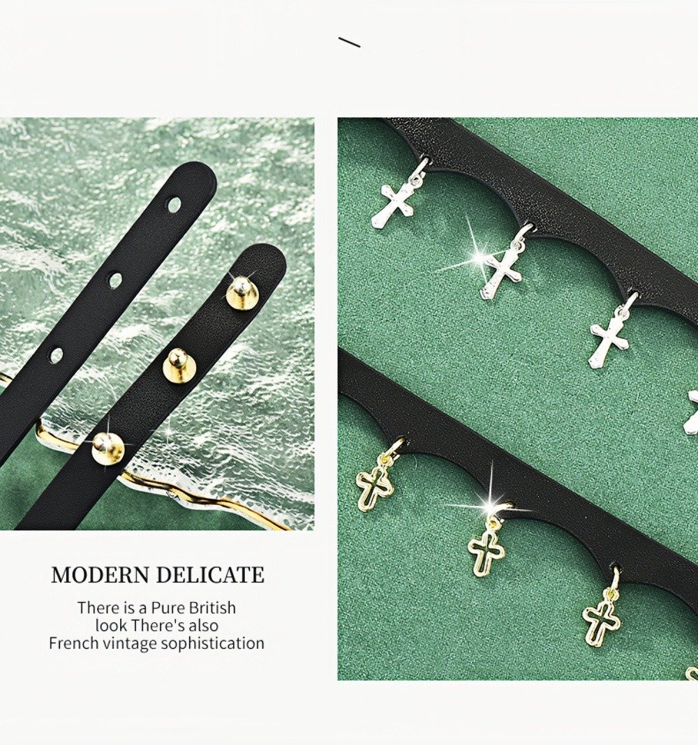 2 PCS Handmade leather choker for stylish, trendy, and unique fashion-forward individuals. - Image 5