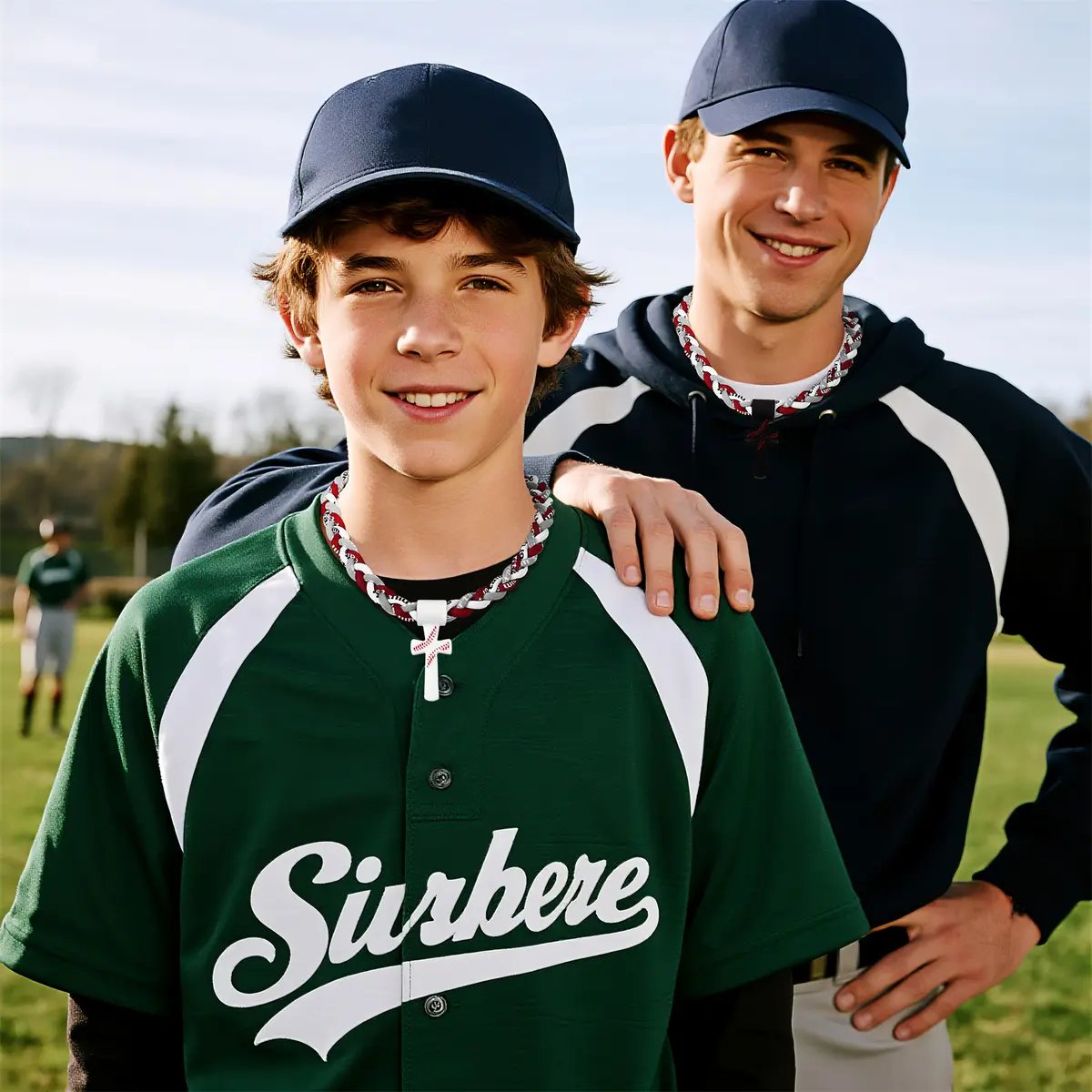 Baseball Necklaces for Boys 8-12, Triple Rope Tornado Sports Necklace with Cross Pendant - Image 3