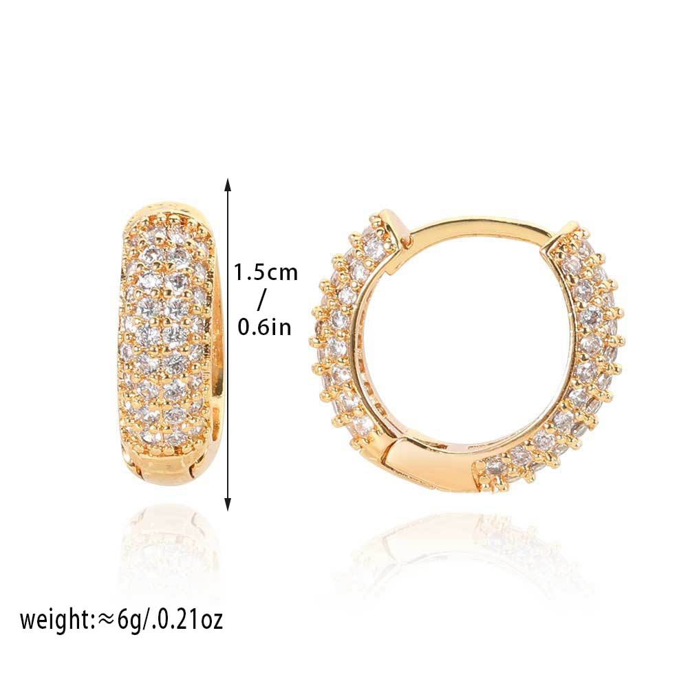 Simple CZ Inlaid Gold Plated Huggie Hoops | Hypoallergenic Cartilage Earrings Gift for Men - Image 5