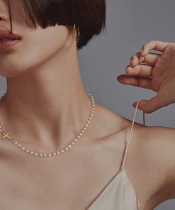 Exquisite Dainty Cross Choker Necklace with Pearls | All-match Christmas Gift for Girls