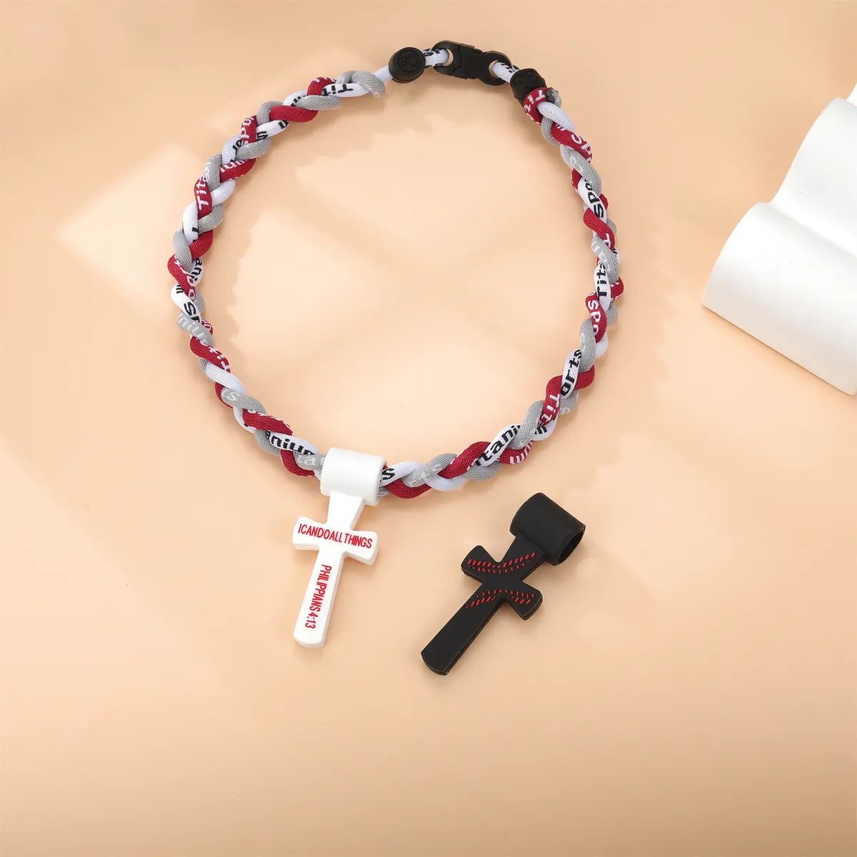 Baseball Necklaces for Boys 8-12, Triple Rope Tornado Sports Necklace with Cross Pendant - Image 6