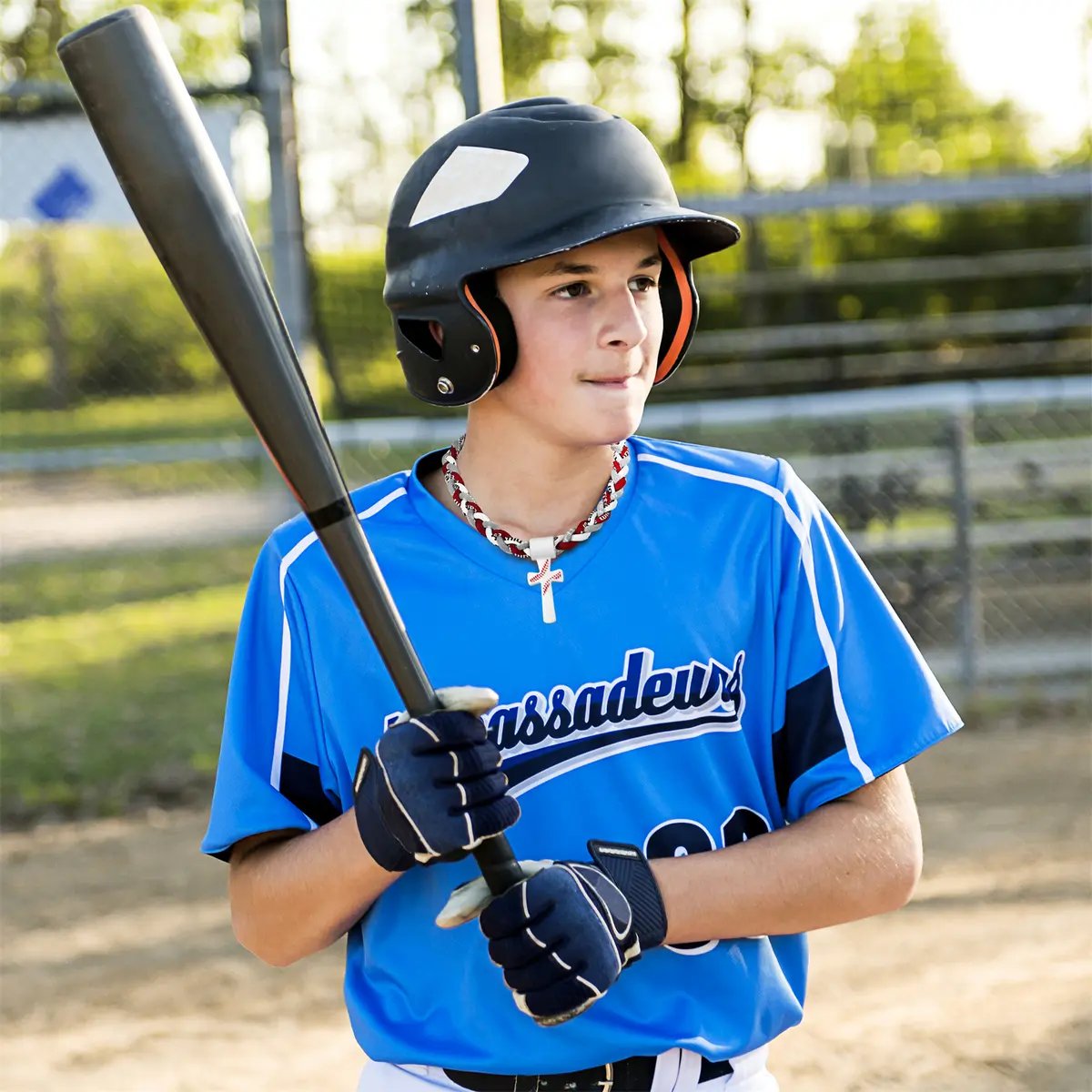 Baseball Necklaces for Boys 8-12, Triple Rope Tornado Sports Necklace with Cross Pendant - Image 4