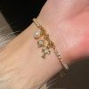 Dainty Double Layered Snowflake Cross Bracelet | Sparkle Adjustable Jewelry