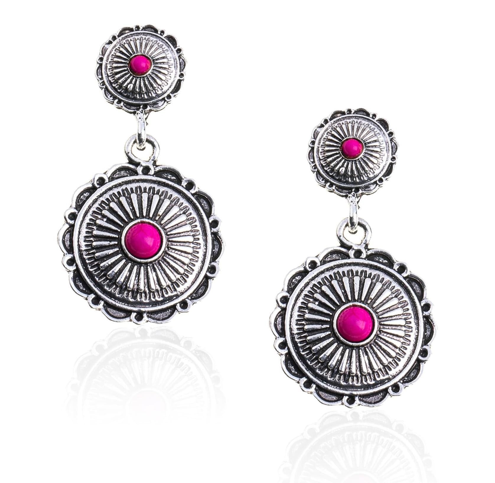 Statement Western Turquoise Drop Earrings for Women | Country Cowgirl Style Jewelry - Image 5