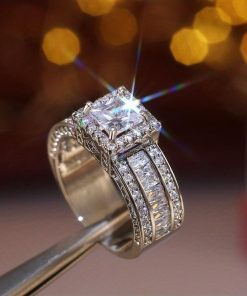 Alternative view of 925 Sterling Silver Multi-Row Ring , Cubic Zirconia Eternity Band