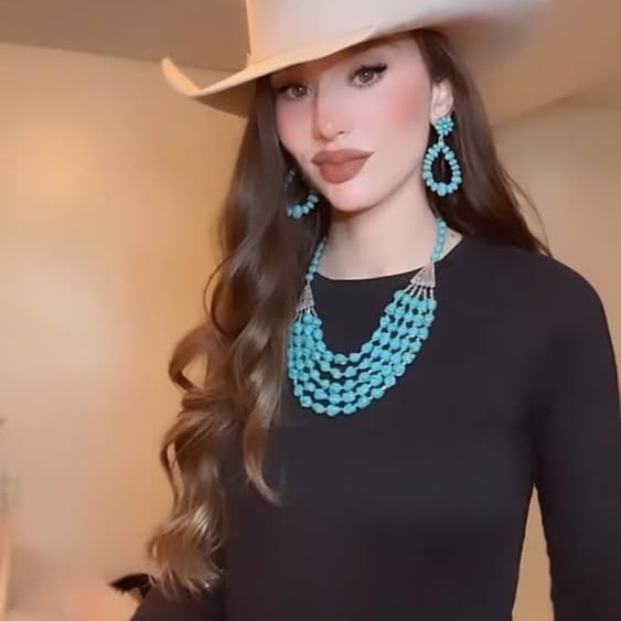 Statement Western Turquoise Drop Earrings for Women | Country Cowgirl Style Jewelry - Image 2
