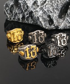 💀Edgy Statement Piece “13” Skull Ring