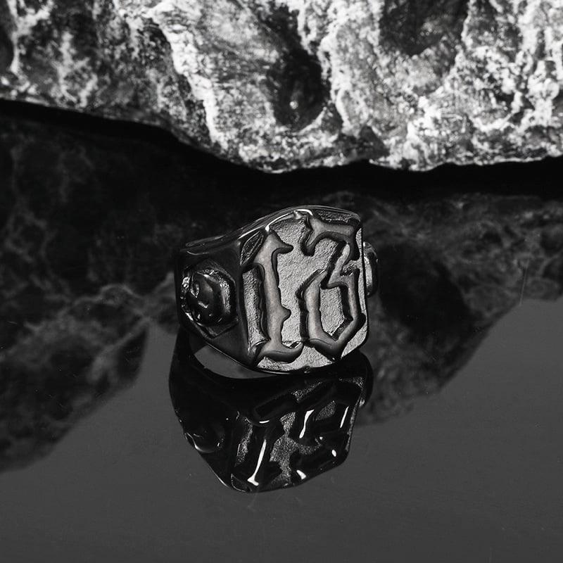 💀Edgy Statement Piece “13” Skull Ring - Image 5