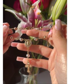 Alternative view of Virgin Mary & Cross Bracelet | Gold Color Jesus Christ Religious Jewelry for Women