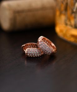 Simple CZ Inlaid Gold Plated Huggie Hoops | Hypoallergenic Cartilage Earrings Gift for Men