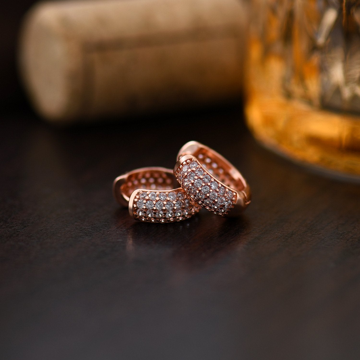 Simple CZ Inlaid Gold Plated Huggie Hoops | Hypoallergenic Cartilage Earrings Gift for Men