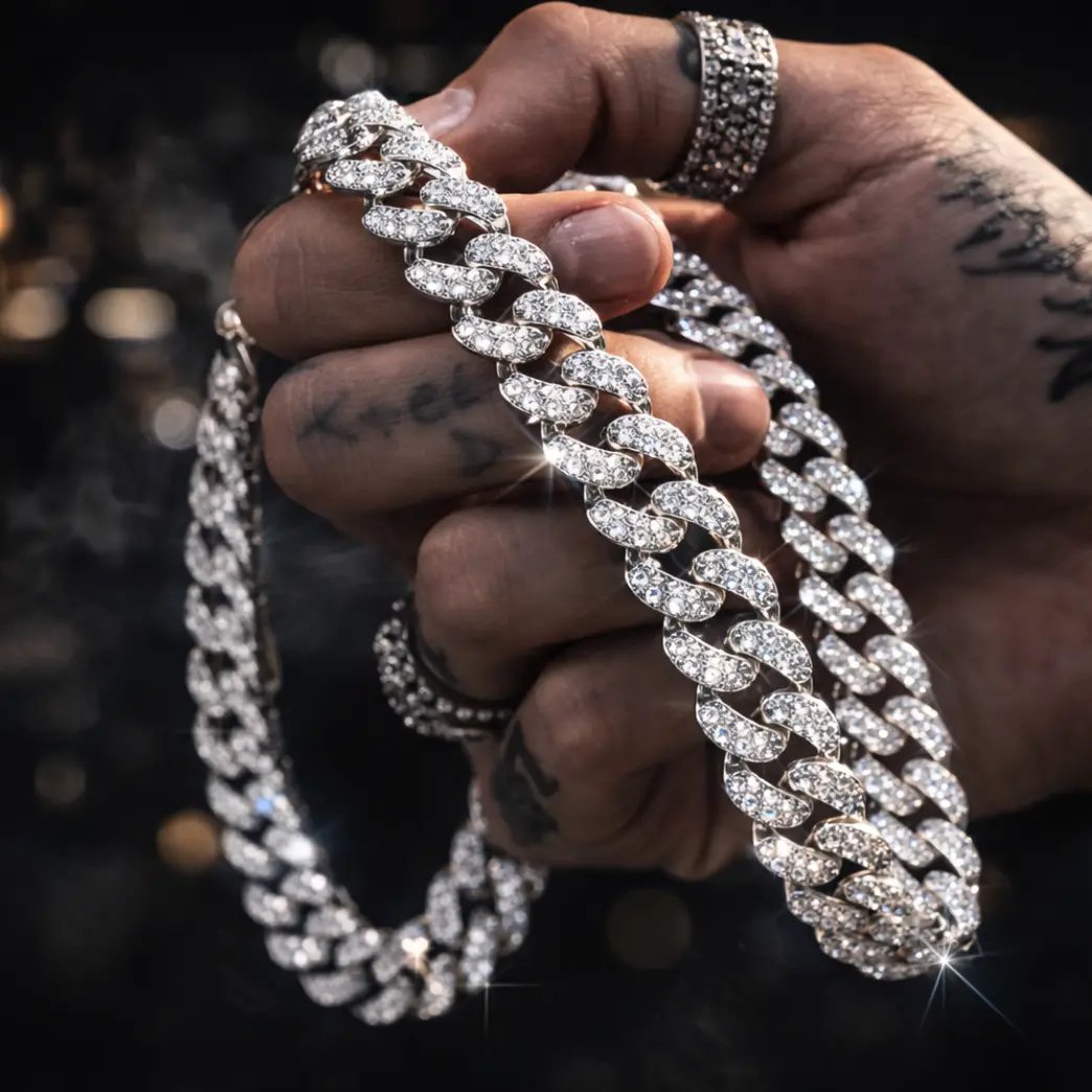 Classic Silver Cuban Link Chain Men Necklace - Image 2