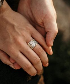 Alternative view of Intertwined Metallic Band Ring for Women | Textured Statement Weave Jewelry
