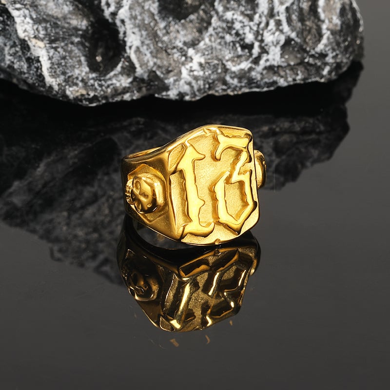 💀Edgy Statement Piece “13” Skull Ring - Image 6