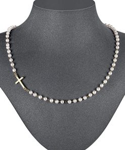 Alternative view of Exquisite Dainty Cross Choker Necklace with Pearls | All-match Christmas Gift for Girls