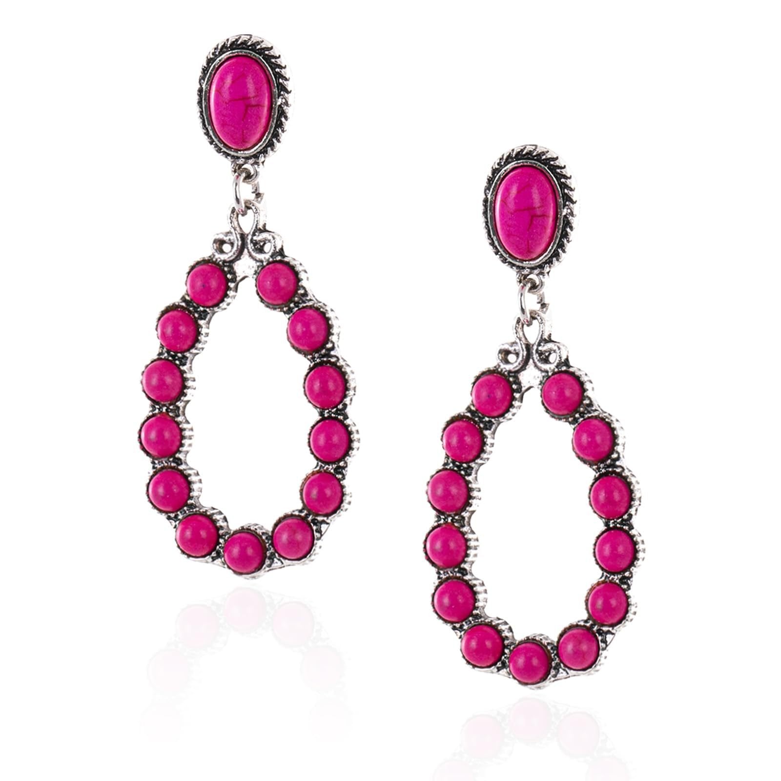 Statement Western Turquoise Drop Earrings for Women | Country Cowgirl Style Jewelry - Image 11
