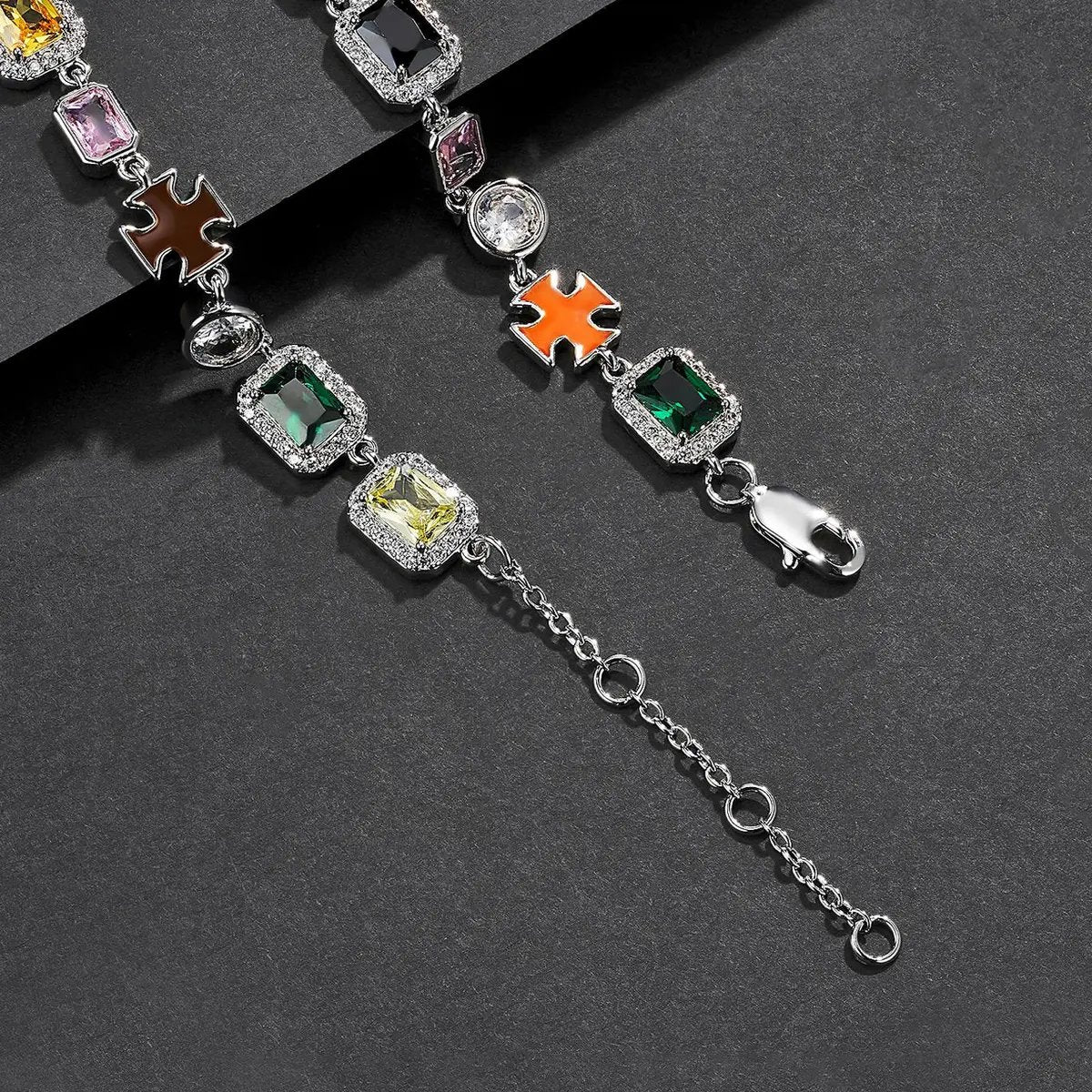 Colorful Faux Crystal Zirconia Necklace - Image 5