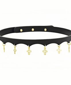 2 PCS Handmade leather choker for stylish, trendy, and unique fashion-forward individuals.
