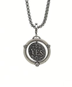 Rotating Yes or No Decision Coin Necklace Unisex Daily Accessory