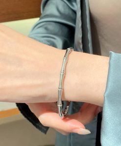 Alternative view of 18K Gold-Plated Bamboo &Waterproof Stainless Steel Bracelet