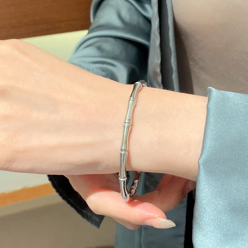 18K Gold-Plated Bamboo &Waterproof Stainless Steel Bracelet - Image 2