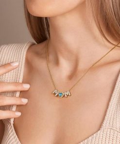Alternative view of Mama Heart Necklace with Initial & December Birthstone Accent