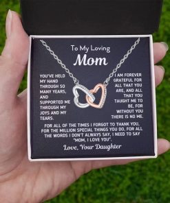 Alternative view of wife's infinite love cubic zirconia necklace, silver plated, perfect for anniversaries, birthdays, and an ideal gift for your wife, girlfriend, mother, or daughter.
