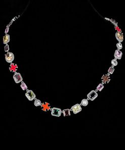 Colorful Faux Crystal Zirconia Necklace