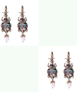 Alternative view of Vintage Beetle Iridescent Shell Pearl Earrings/Studs ✨