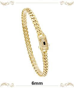 14k Gold Plated Miami Cuban Link Chain Bracelet